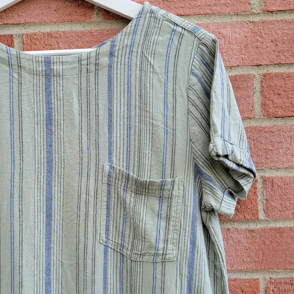 Cloth & Stone Striped Linen Blend Shift Dress Medium - Picture 3 of 8